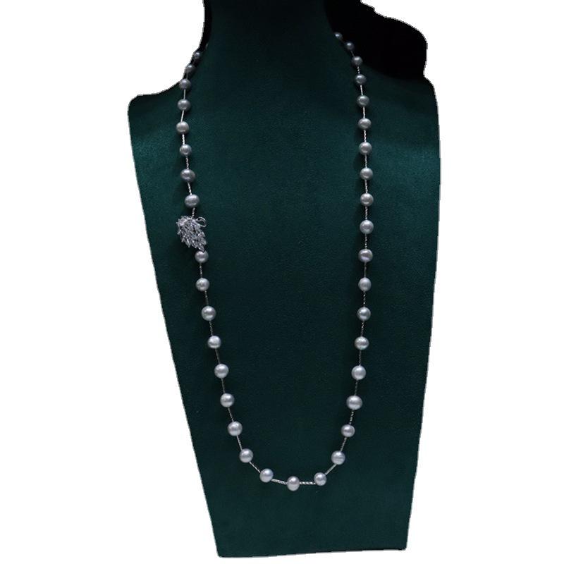 Gray Little Swan Freshwater Pearl Multi-wear Sweater Chain for Women