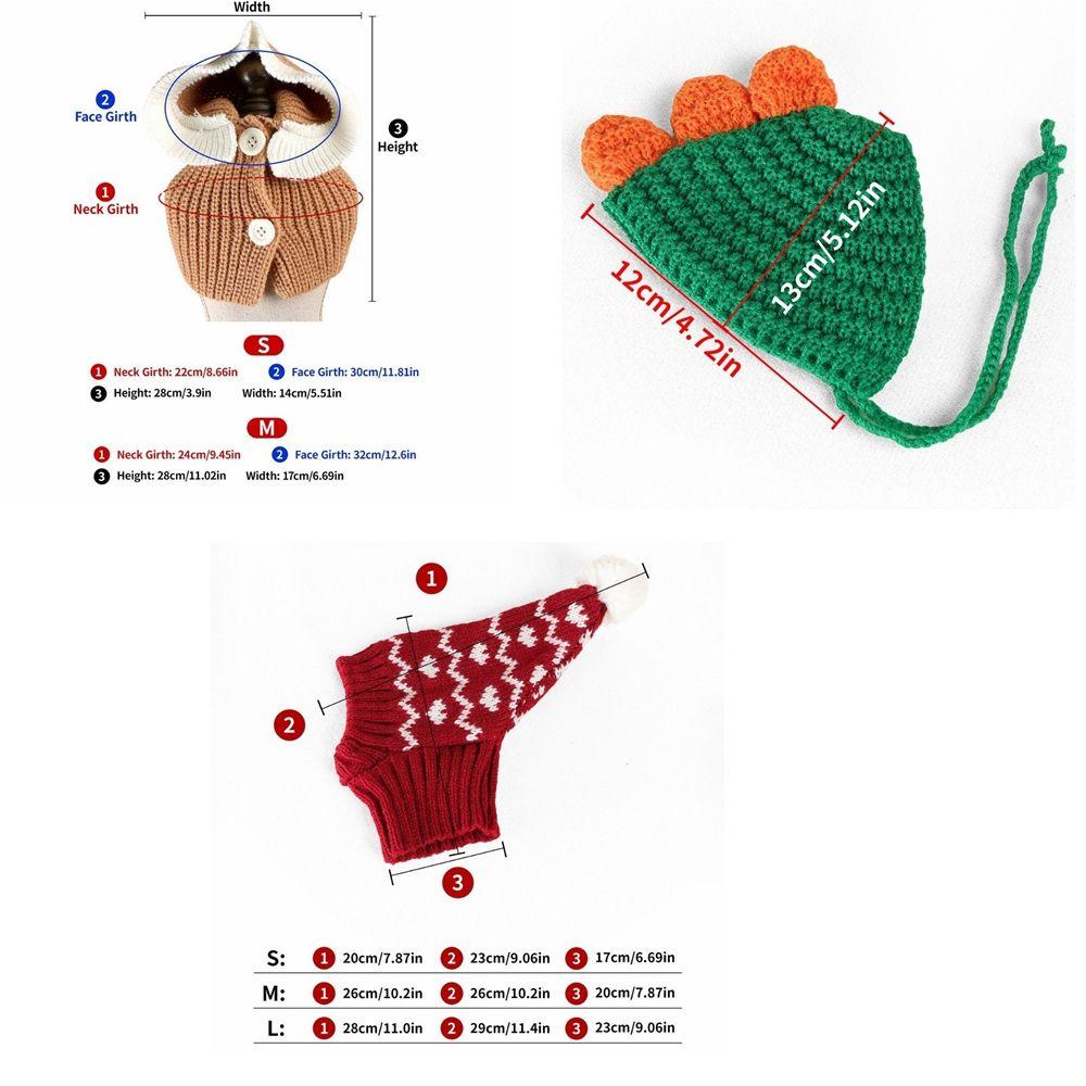 Soft Puppy Knitted Hat Autumn Winter Cat Woolen Hat Pet Button Knit Scarf Hat Spring Festival