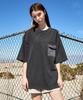 Peullukeu Out-Pocket Slam Logo Patch Pigment Short Sleeve T-Shirt Dark Gray Fst734