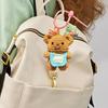 Bären Rucksack Schlüsselanhänger Cartoon Gestrickte Puppe Spielzeug Handgefertigt Häkeln Schlüsselanhänger Tragbar Häkeln Bär Tasche Anhänger Schlüsselanhänger Anhänger
