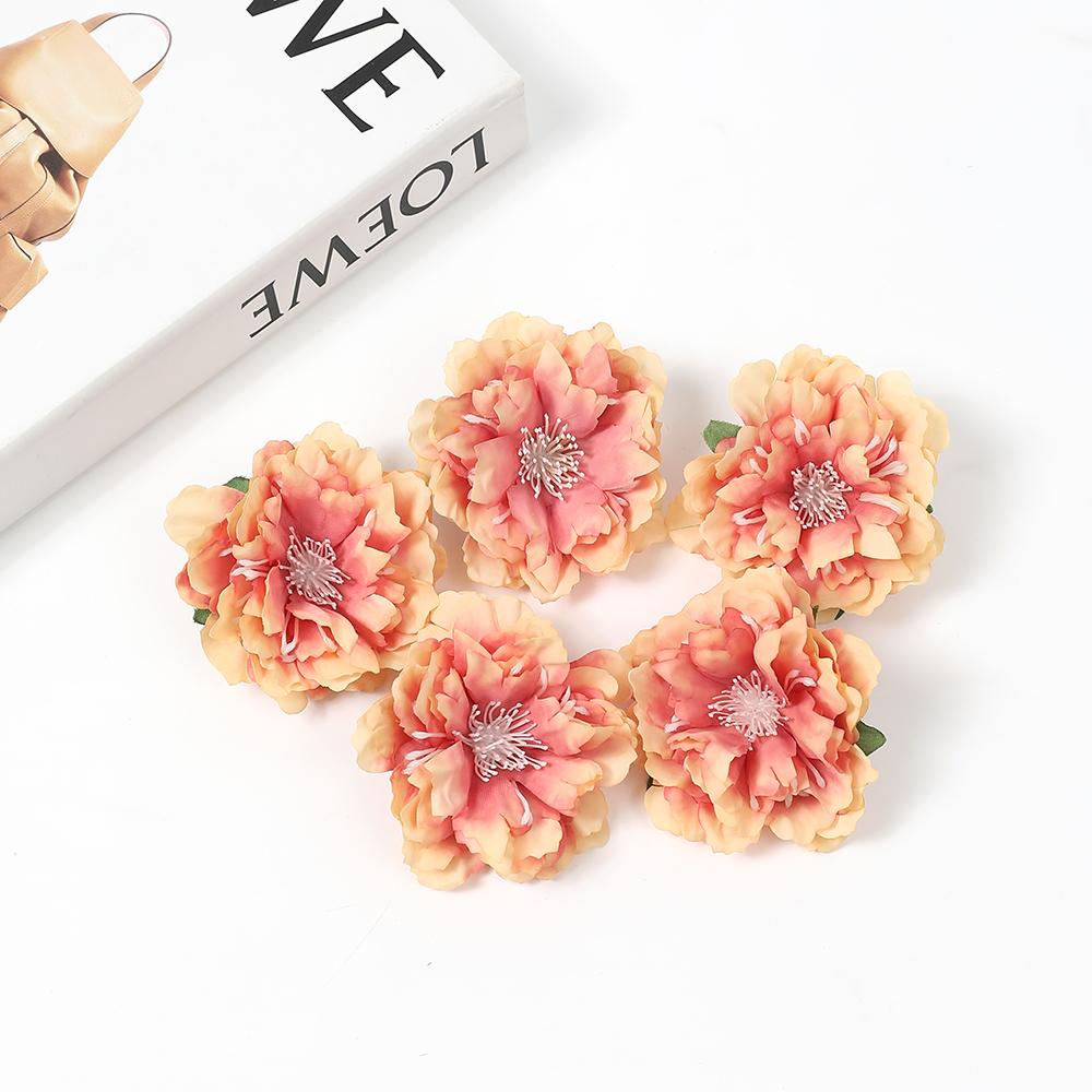 10/20Pcs Artificial Peony Flower 6cm Silk Fake Flower Room Home Decor Wedding Decoration DIY Bridal Wreath Bouquet Handicraft