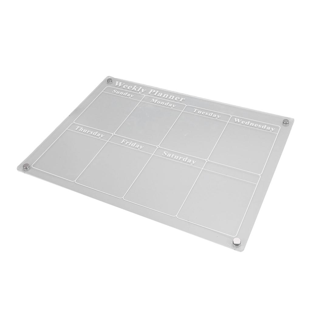 Acrylic Dry Erase Board Calendar Reusable Transparent Calendar Planner Board with 3 Colors Markers