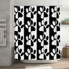 Black and White Paw Print Shower Curtain Set: Modern Decorative Shower Curtains with Ring for Bathroom (Set of 1) Size 72 x 84