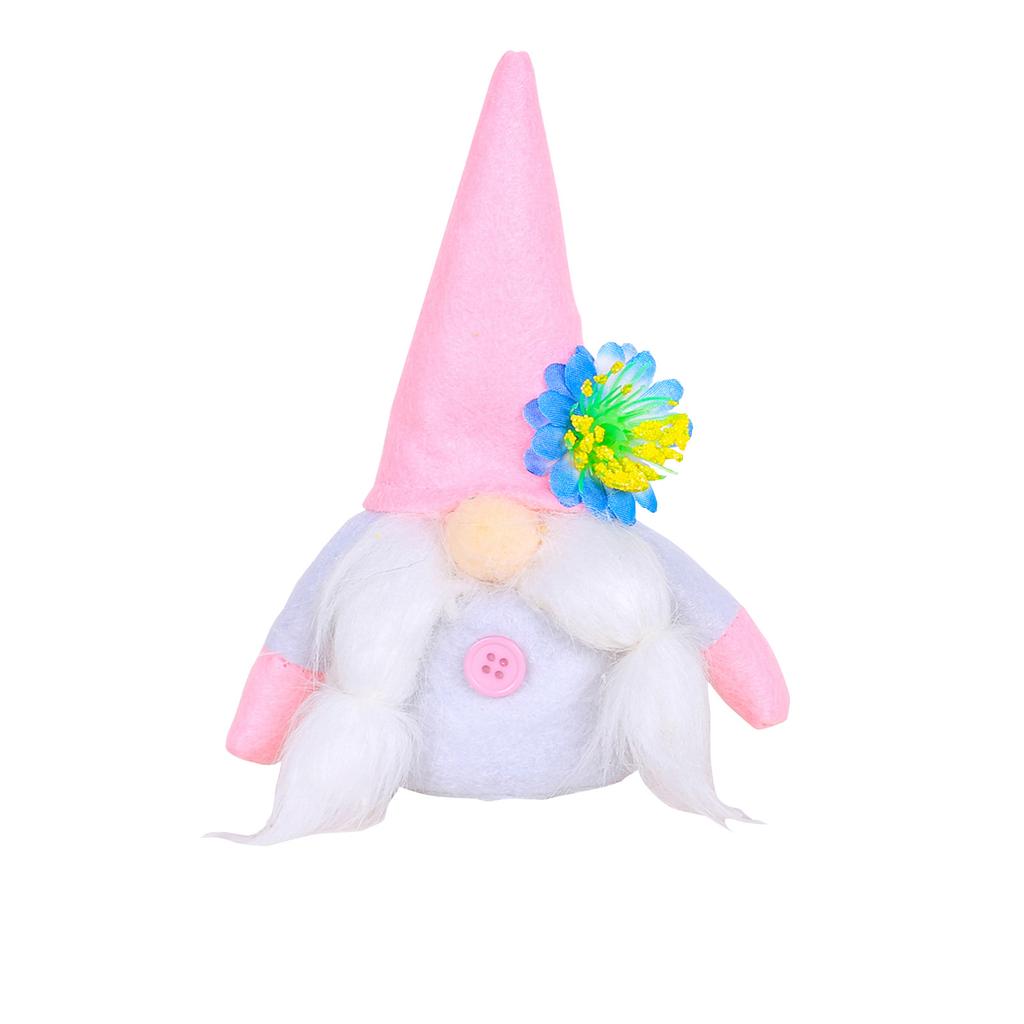 Cute Little Flower-Patterned Decorative Figurines, Dwarf Plush Dolls, Faceless Old Man Figurines
