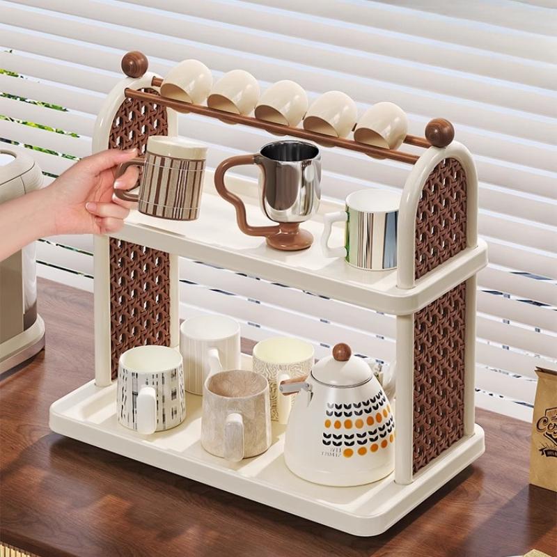 Multi-layer Storage Rack Water Cup Tea Cup Glass Rack Desktop Organizer Cups Display Stand Countertop Mug Storage Rack Organizer