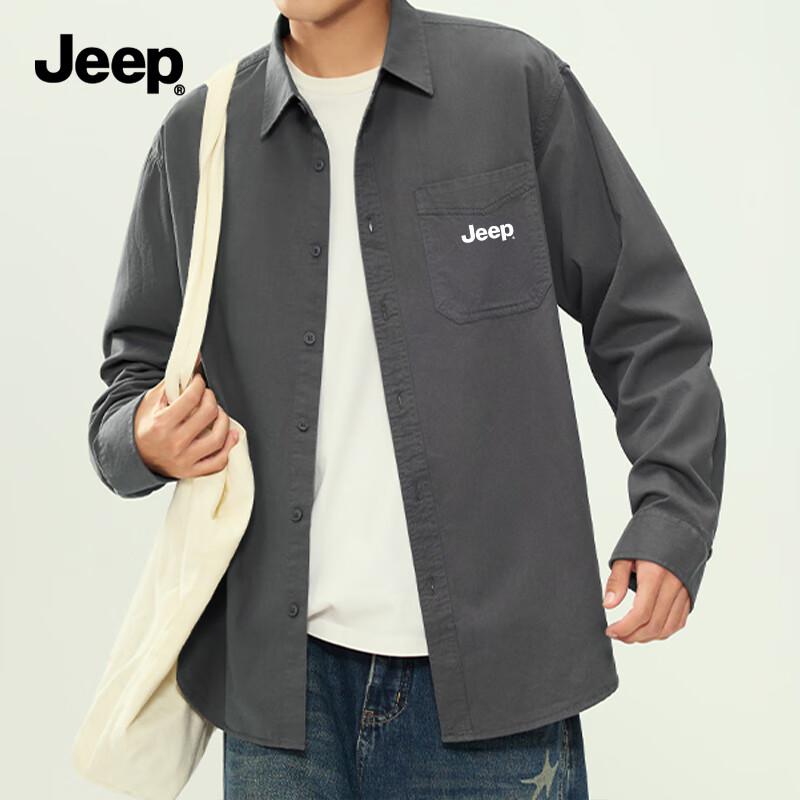 JEEP Men s Pure Cotton Long Sleeve Casual Shirt 2XL