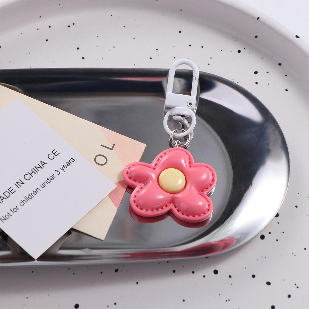 Mini Resin Floral Keyring Korean Style Bloom Pendant Fashion Flower Keychain  Backpack Decor