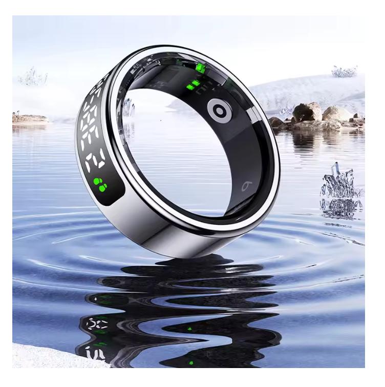 2026 Touch Display Smart Ring R11C with Charging Box-1ATM Waterproof Step Health Tracker 5.2 BLE Heart Rate Blood Oxygen Monitor