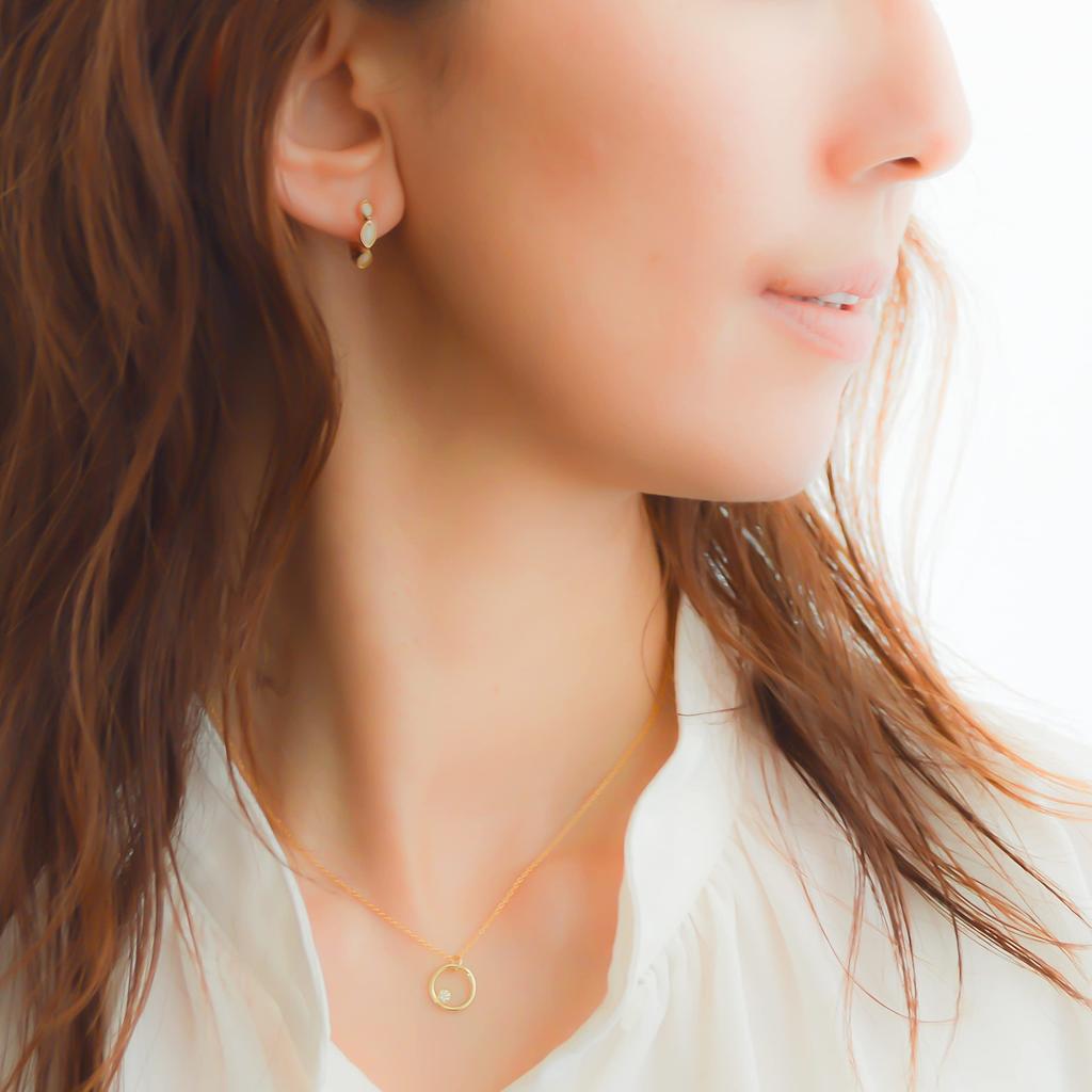 [Naot Jewelry] Women's Necklace Cubic Zirconia Gold Cubic Zirconia Circle Necklace