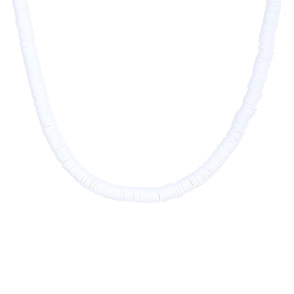 Bohemian men's necklace niche design personalized color splicing soft pottery disc clavicle chain women