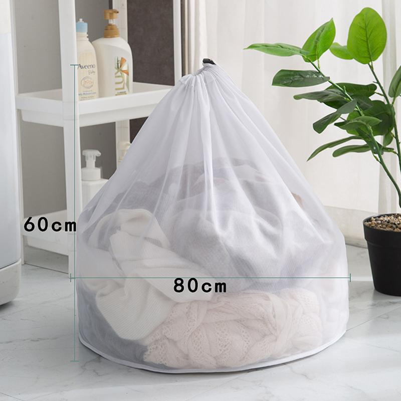 Großer Wäschekorb aus Netzgewebe mit Kordelzug für Unterwäsche, Wäschesäcke, Organizer-Netz, Waschmaschinenbeutel, Schmutzwäschesack mit großer Kapazität