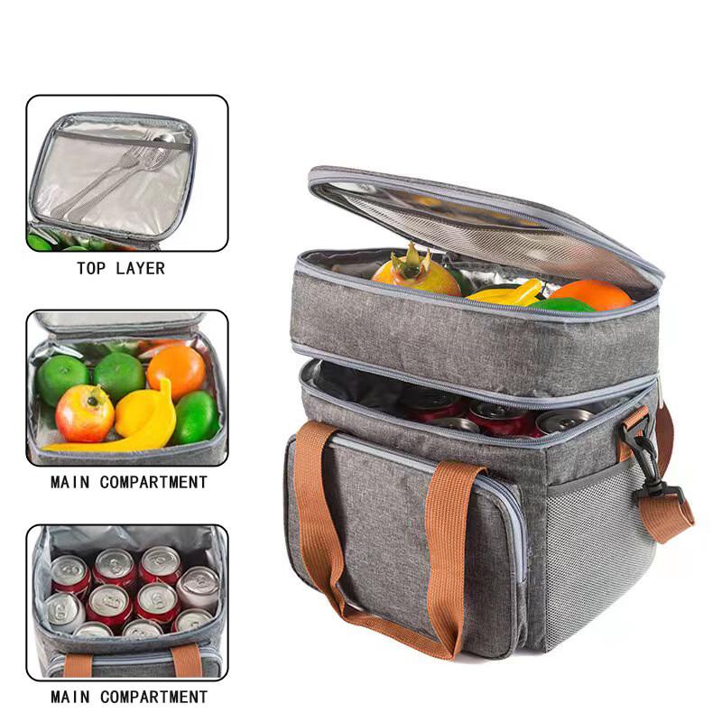 ZISIZ Double-Layer Insulated Lunch & Picnic Bag