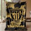 Custom Text Flannel Throw Blanket, Lightweight Cozy Bed Sofa BlanketAthletic Bilbao FC