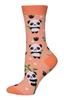 Cansok Women's Panda and Bamboo Cotton-Blend Socks, 4 Pairs, 22.5-25 cm