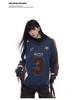 2025 Autumn/Winter Unisex V-Neck Retro Badge Embroidery Sweatshirt