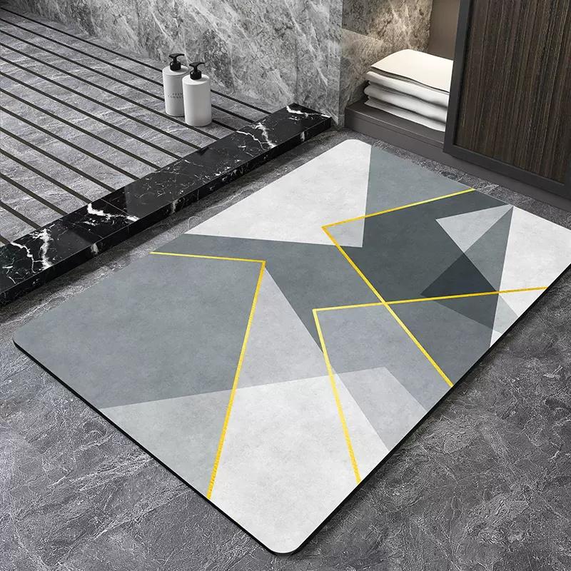 Luxury Nordic Bath Mat Super Absorbent Bathroom Mats Anti Slip Quick Dry Foot Floor Mat Shower Toilet Rug Doormat Carpet