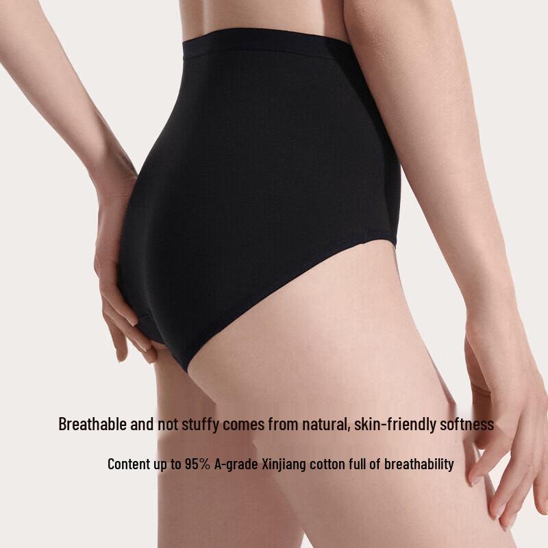 Ubras Women's 40S Pure Cotton 7A Antibacterial Mid-Rise Briefs (3-Pack)