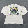 Vintage 1992 Dave-Albers Cowboy Pferderitt Abstrakte Kunst T-Shirt M 20x27 Weiß