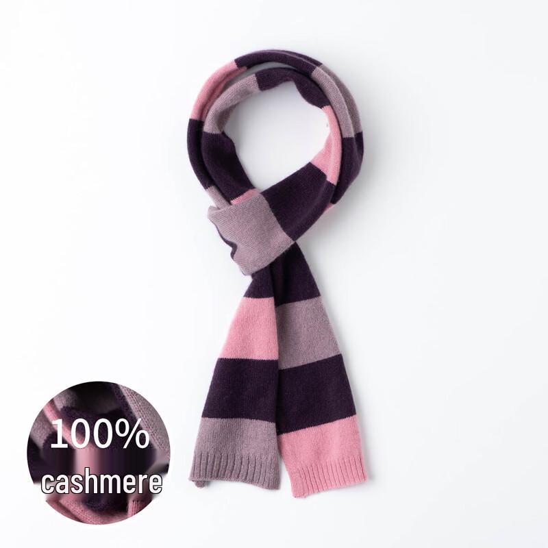 Sinuofude 100% Cashmere Spring Color-Block Scarf