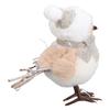 Bird Ornament with Hat Scarf Champagne Color Hanging Foam Bird Pendant Xmas Decoration for Xmas Tree