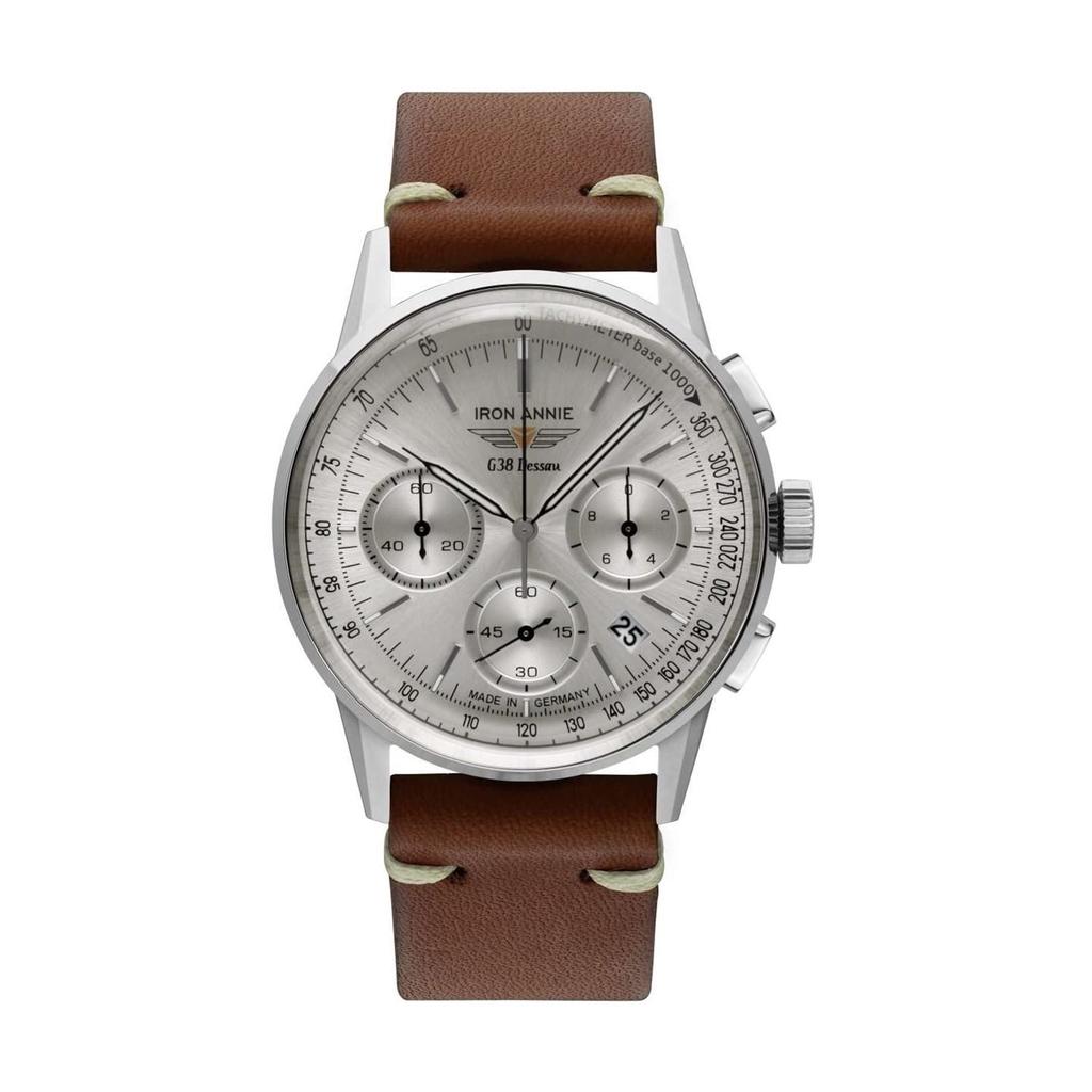 Iron Annie Aviator Watch, G38 Dessau (5376-1QZ), Men's, Brown Strap, Amazon.co.jp Exclusive Model