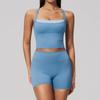 Naked sports suit, cross back yoga casual suit, sports running yoga suit