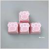4pcs/set Lovely Cat Claw Key Cap Personality Cat Paw Keycaps for Mechanical Keyboard R4 Arrow Keys Pink Cute DIY Keycaps