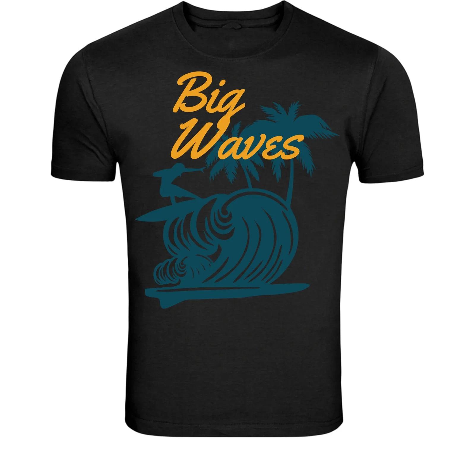 Big Waves Surfing T-Shirt - Vintage Surfer Beach Graphic Tee XXXL