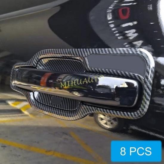 Carbon Fiber Car Door Handle Surrounds Trim For 2024-2025 Ford Ranger Everest