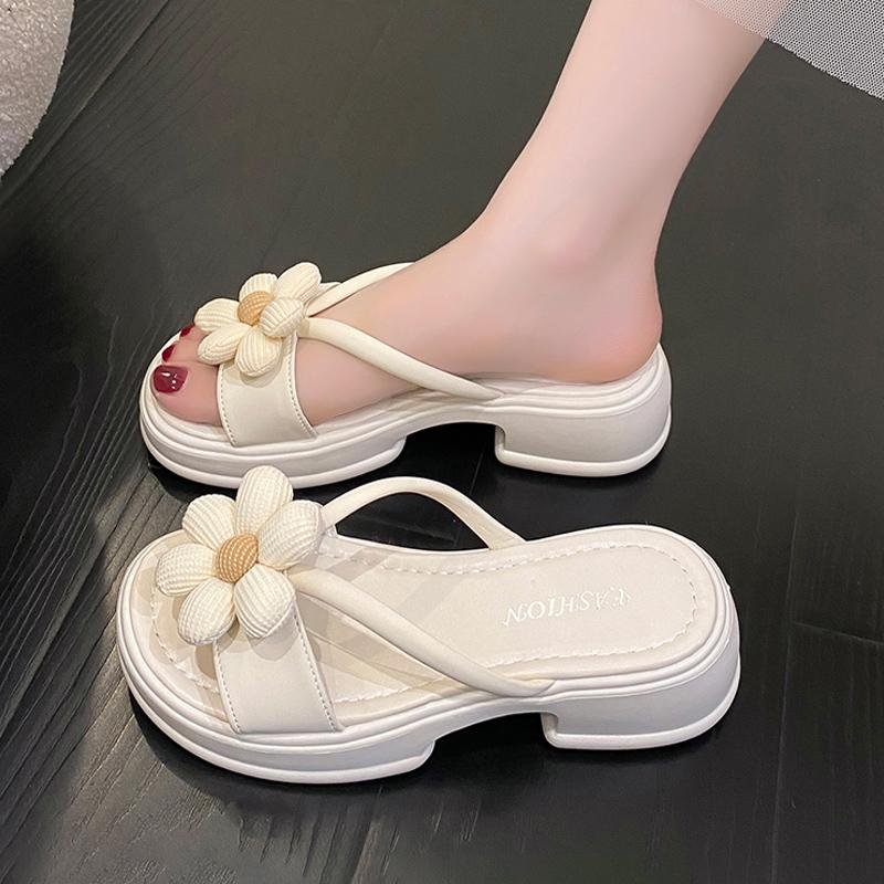 

Женские милые и модные повседневные тапочки, новые пляжные сандалии для отдыха, тапочки на толстой подошве 40