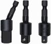 3-Piece 360° Rotating Socket Adapter Set for Drill, Impact-Grade Driver Adapter for 1/4 3/8 1/2 Inch Impact Drivers, Extension Bit Set,Black