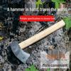 Mason's Hammer Set: Square and Flat Head, Pointed Head, Forged Iron, Round Head for Mining.