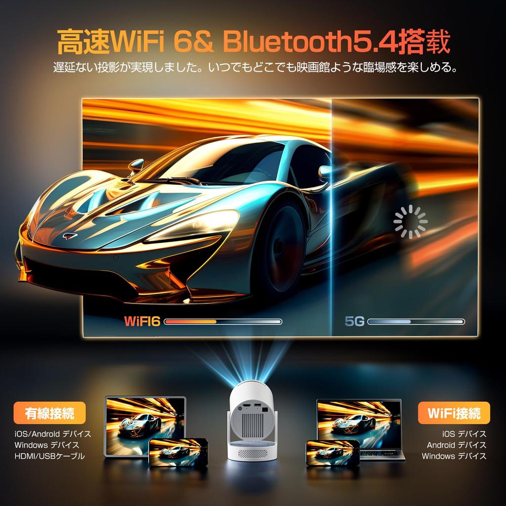 Projektor domowy Philoent z ulepszonym Androidem 2025 i zewnętrznym HiFi Wysoki sufit 4K Duży Automatyczna korekcja trapezowa Łatwe połączenie Bluetooth z DVD PS i