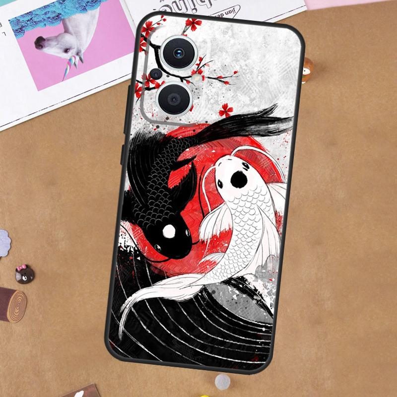 Koi Fish Yin Yang Case For OPPO Reno 4Z 5Z 8T 10 11 Pro 11F 5 6 7 8 Lite OPPO Find X5 X6 Pro X2 X3 Neo Cover