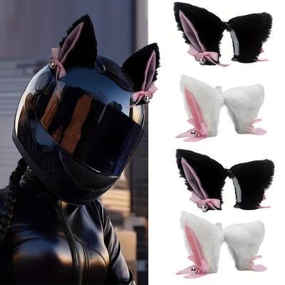 Accessori per Casco da Moto Orecchie da Gatto Peluche Morbide, le orecchie sono rimovibili, adatte per uomini e donne