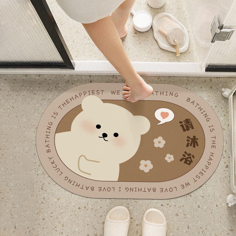 

Коврик для пола Diatom Mud, впитывающий воду, быстросохнущий, коврик для ванной комнаты, противоскользящий коврик для двери ванной комнаты, технологичный коврик для пола 50 * 80cm