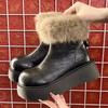 Fashion Platform Women's Flats Plush Ankle Boots 2025 Winter Fashion Shoes Designer Classical New Short Snow Boots Cozy Casual Sneakers