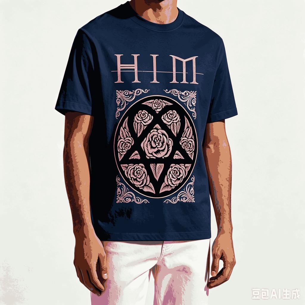 Him Band Pro Fan Dárek Tričko Unisex Unisex Harajuku Oversized Unisex Krátký Rukáv Streetwear Vysoká Kvalita Pár Komfortní Měkký