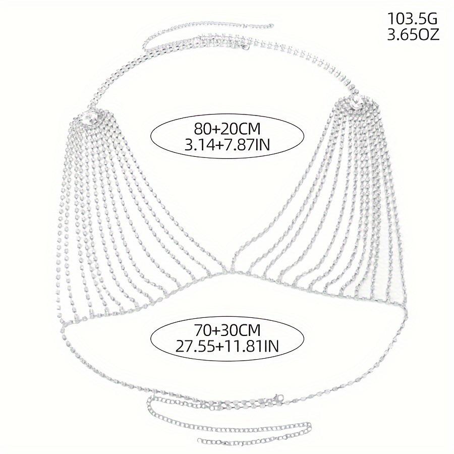 Hot-Selling Rhinestone Chain Body Bra: Beach, Nightclub & Swimwear Accessory