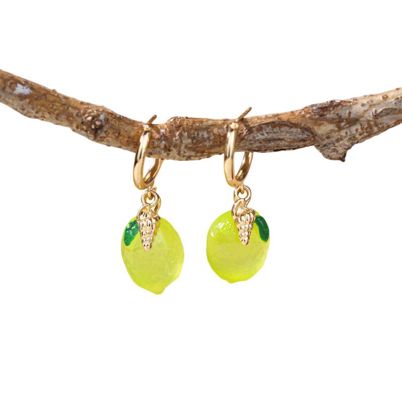 Holiday style tropical fruit earrings women ins niche luminous pineapple strawberry earrings seaside dopamine earrings tide