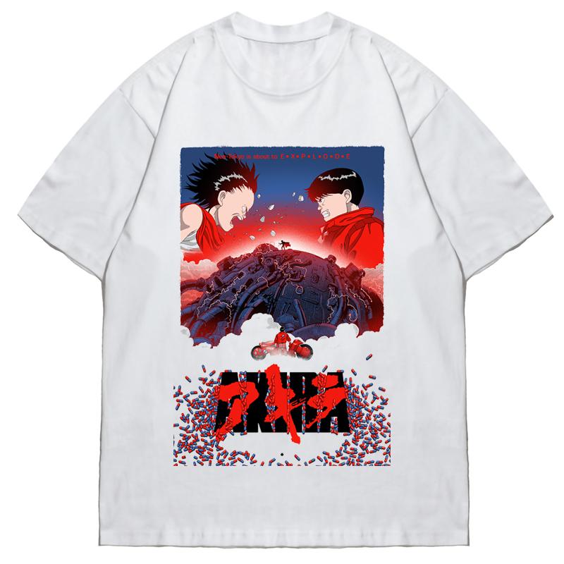 2024 Popular New Style Animation Print Short Sleeve T-shirt for Men and Women Hip Hop High Street Loose Round Neck Pure