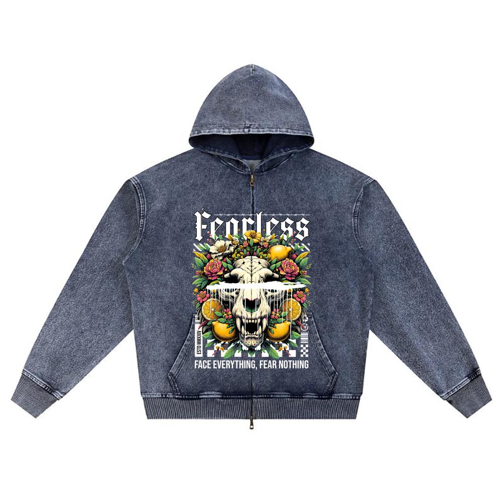 

Худи из вязаного денима на молнии с принтом DTG, уличная одежда, худи на молнии с принтом Brother XL темно-синий