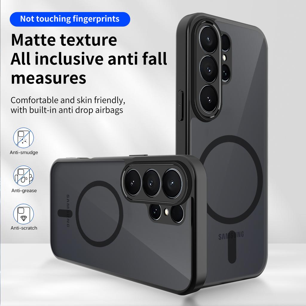 For Samsung Galaxy S26 Ultra Magnetic Case Skin Touch Matte PC + TPU Anti-Drop Phone Cover