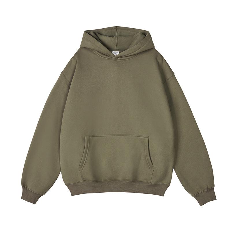 Fancy Style Studio 350G Velvet Hoodie voor Heren Effen Kleur Losse Verdikte Jas L