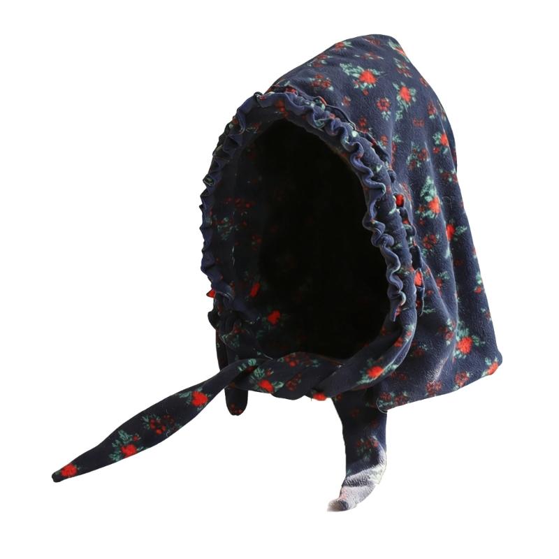 

Sweet Floral Print Warm Plush Earflap Hat For Winter Cold Weather Outdoor Activity Comfortable Machine Washable