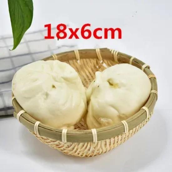 Natural Handmade Bamboo Baskets Fruit Vegetables Bread Rattan Steamed Storage Basket Home Tableware Storage Box Bread Basket