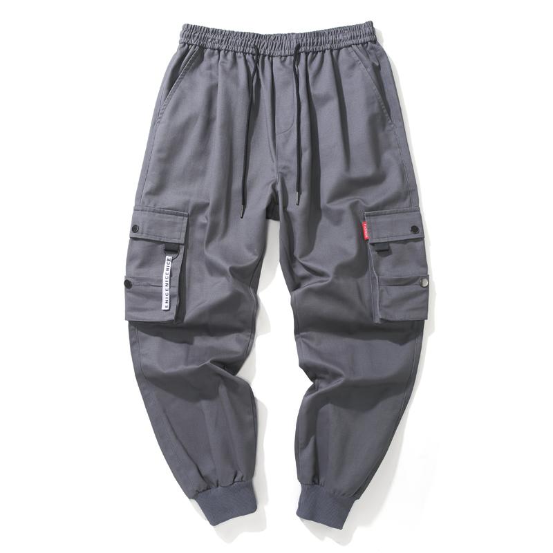 Hip Hop Kargo Pantolon Erkek Moda Joggers Rahat Pantolon streetwear Çok Cep Şeritler Askeri Pantolon Erkekler Harem Pantolon Büyük Boy