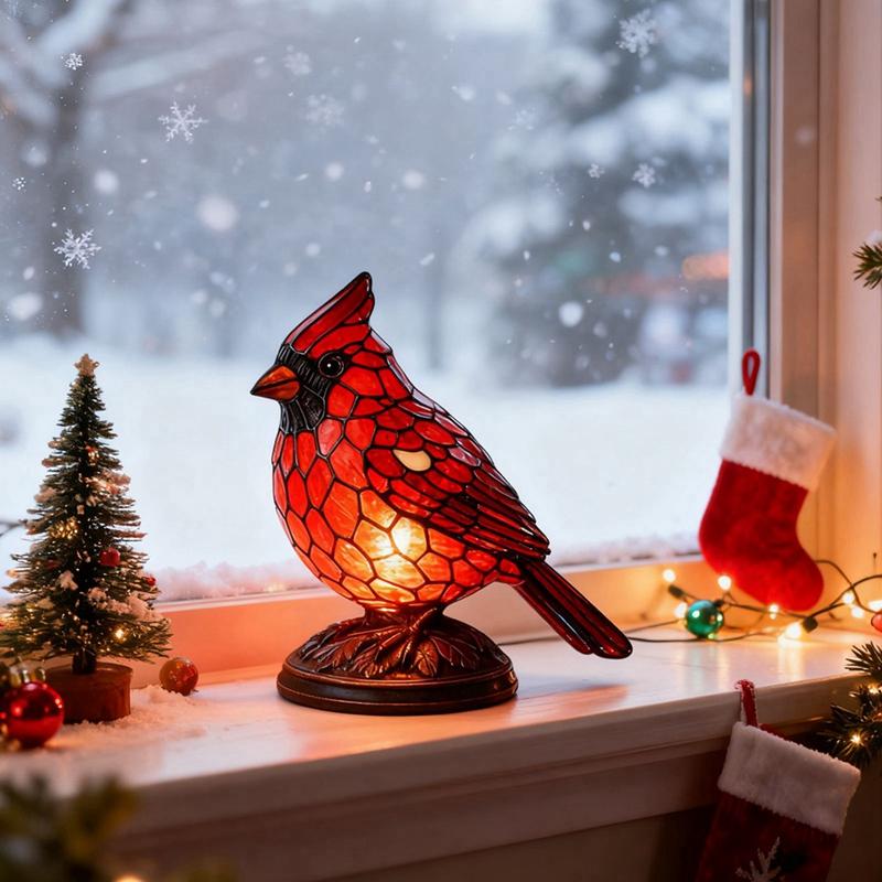 Resin Red Bird Night Light Ornament