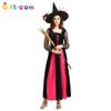 Feather Magenta Fashionable Witch Outfit For Adults For Halloween And Fantasy Events