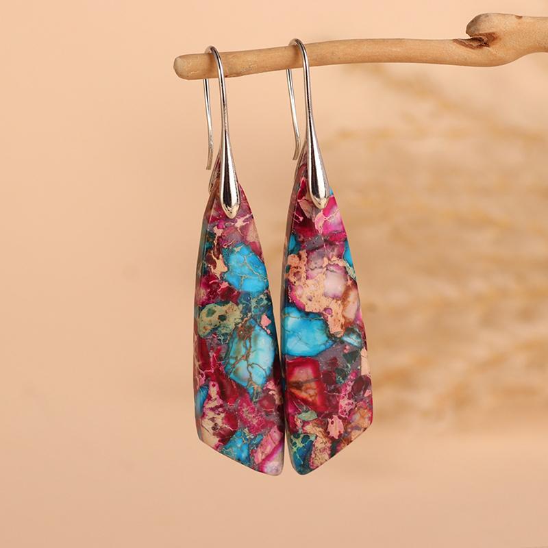 

Этнические серьги с камнями для женщин, модные винтажные серьги-подвески, эффектные украшения, подарки